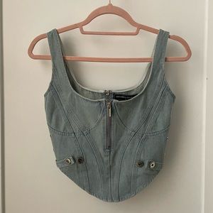 Maniere de Voir denim corset top